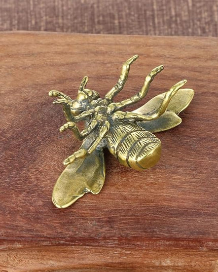Vintage Solid Brass Bee Figurine - Adorable Desk Decor for Collectors - Perfect Home or Office Accent(Bee) - LeafyLoom