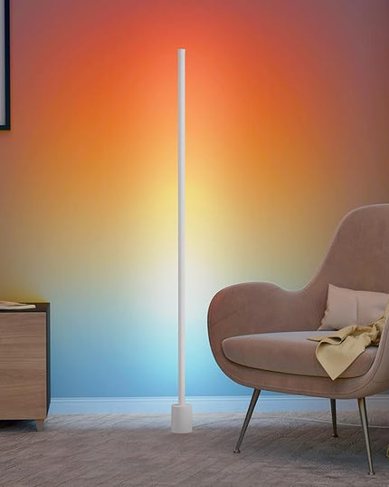 Smart Corner Floor Lamp - LED Floor Lamp with Alexa and App Control, 16 Million DIY Colors, Music Sync, DIY Color Modes,Timer Setting, Suitable for Living Room and Bedroom - LeafyLoom