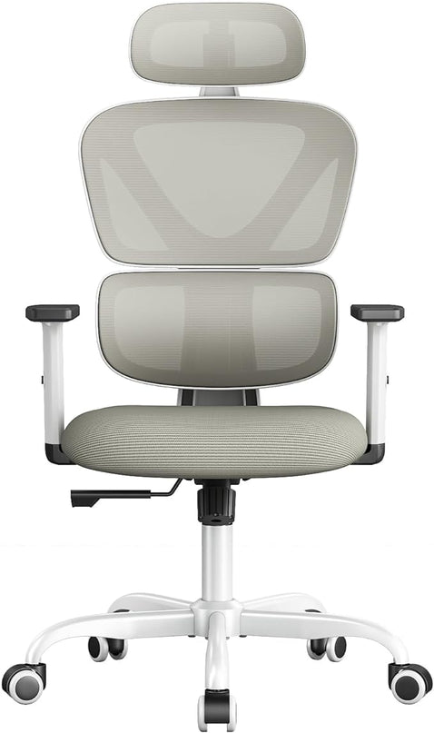Sytas Ergonomic Office Chair, High Back Computer Desk Chair with Lumbar Support and Adjustable Headrest, Executive Swivel Chair for Home Office, Tilt Function - LeafyLoom