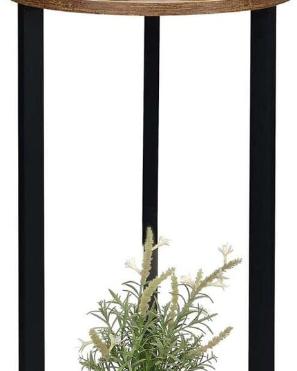 Convenience Concepts Graystone 31 inch 2 Tier Plant Stand, Barnwood/Black - LeafyLoom