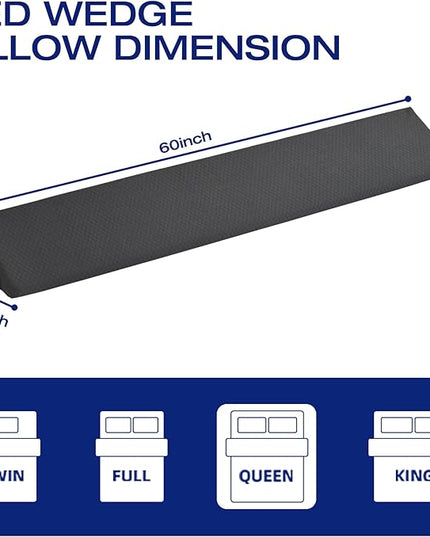 Queen Size Bed Wedge Pillow for Headboard Gap, Wedge Pillow for Sleeping - LeafyLoom