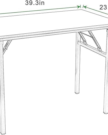 SogesGame Study Computer Desk 39.4 Inch Home Office Writing Small Desk, Modern Simple Style PC Table, Foldable Desk No Install Needed, Black - LeafyLoom