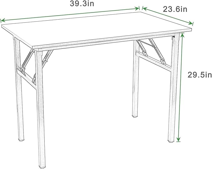 SogesGame Study Computer Desk 39.4 Inch Home Office Writing Small Desk, Modern Simple Style PC Table, Foldable Desk No Install Needed, Black - LeafyLoom