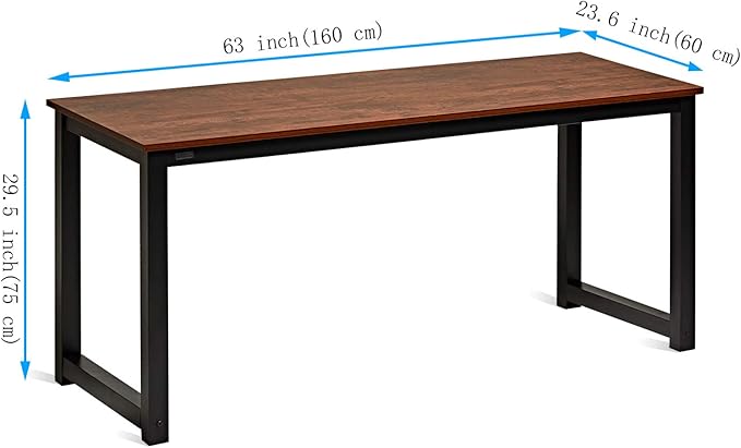 Computer Desk 47" PC Laptop Study Table Office Desk Workstation for Home Office,with Leg Bars,Modern Industrial Style,Sandalwood Board Black Leg - LeafyLoom