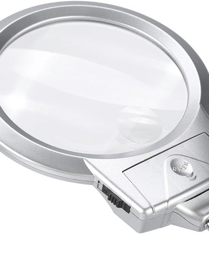 LED magnifying lamp, table magnifying glass, magnifying glass lighting lens with flexible gooseneck, for bed lamp, tattoo, manicure, makeup, eyelashes, suitable for crafts, - LeafyLoom
