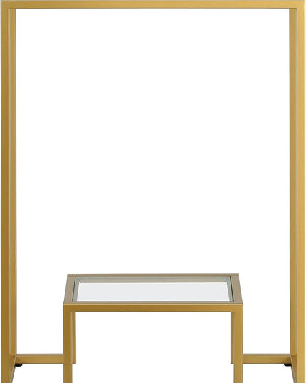 Henn&Hart 22" Wide Rectangular Console Table in Brass, Entryway Table, Accent Table for Living Room, Hallway - LeafyLoom