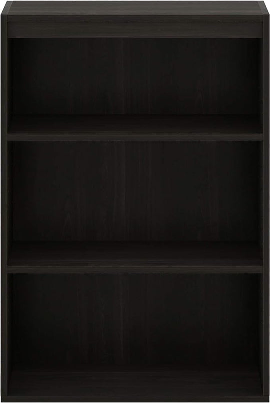 Furinno Pasir 3-Tier Open Shelf Bookcase, Dark Espresso - LeafyLoom