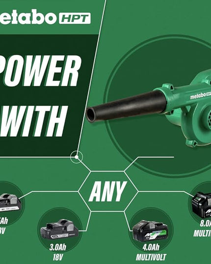 Metabo HPT 18V MultiVolt™ Cordless Li-Ion Compact Blower | Tool Only - No Battery | Variable Speed | 3 Speed Selector to Reduce Fatigue | 124 CFM | 213 MPH | Lifetime Tool Warranty | RB18DCQ4 - LeafyLoom