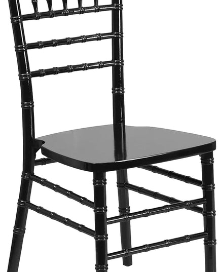 Flash Furniture HERCULES Series Black Wood Chiavari Chair - LeafyLoom