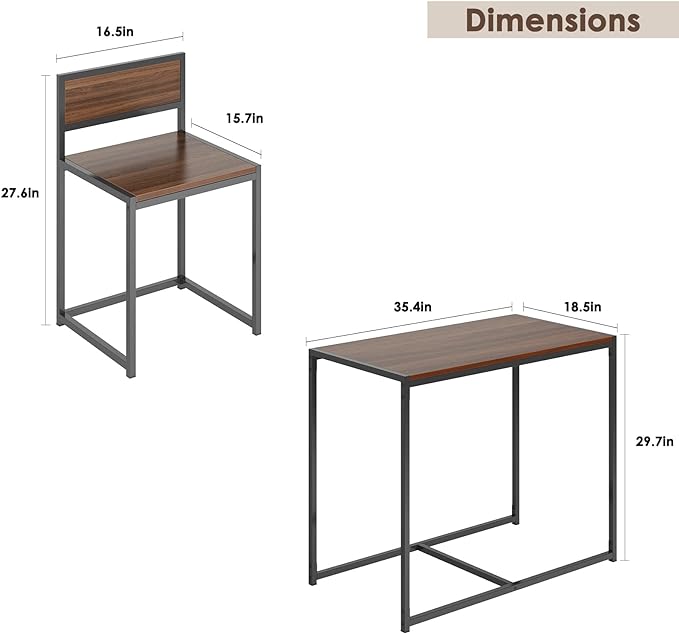 sogesfurniture 3-Piece Dining Table Set, Modern Kitchen Table and Chairs for 2, Wood Square Pub Bar Table Set Perfect for Breakfast Nook, Small Space Living Room, Kitchen, Dining Room, Outdoor bar - LeafyLoom