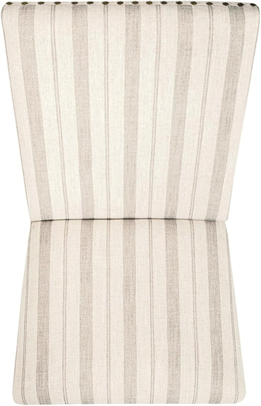HomePop Classic Parsons Dining Chairs, Pack of 2, Taupe Stripe (Set of 2) - LeafyLoom