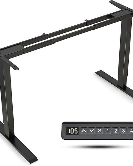 Dual Motor Standing Desk Frame- Heavy Duty Electric Desk Legs, Adjustable Desk Base, Sit Stand Up Desk Frame with Memory Controller for 43''-70'' Desktop, Home & Office DIY Workstation - LeafyLoom
