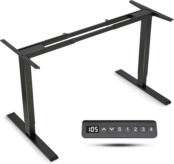 Dual Motor Standing Desk Frame- Heavy Duty Electric Desk Legs, Adjustable Desk Base, Sit Stand Up Desk Frame with Memory Controller for 43''-70'' Desktop, Home & Office DIY Workstation - LeafyLoom