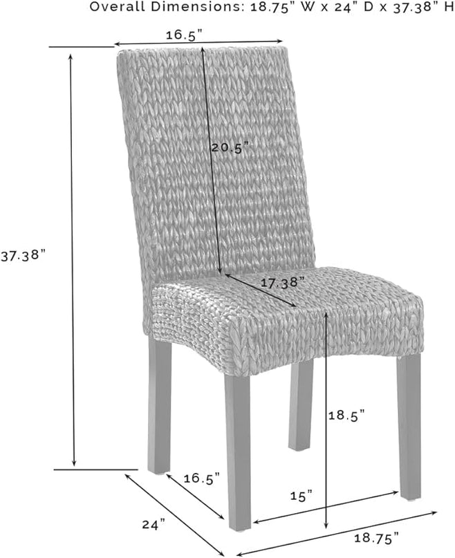 Crosley Furniture Edgewater Dining Chair, Set of 2, Seagrass - LeafyLoom
