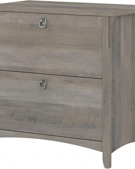 Bush Furniture Salinas 2 Drawer Lateral File Cabinet in Driftwood Gray - LeafyLoom