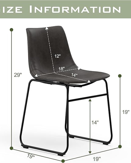 NicBex Retro Side Chair Dining Chair with Metal Legs for Kitchen, Living, Dining Room, Set of 2, (Grey Color) (A-GE17015-USSU014) - LeafyLoom