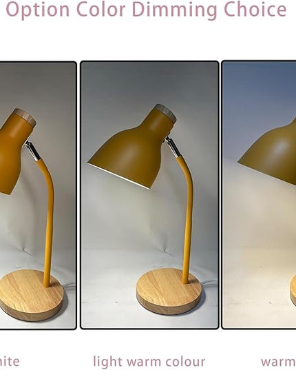 Himmel Desk Lamp, Adjustable Metal Table Lamp, Children's Table Lamp for Bedroom, Living Room, E27 Socket Reading Next to Lamp (Yellow) - LeafyLoom