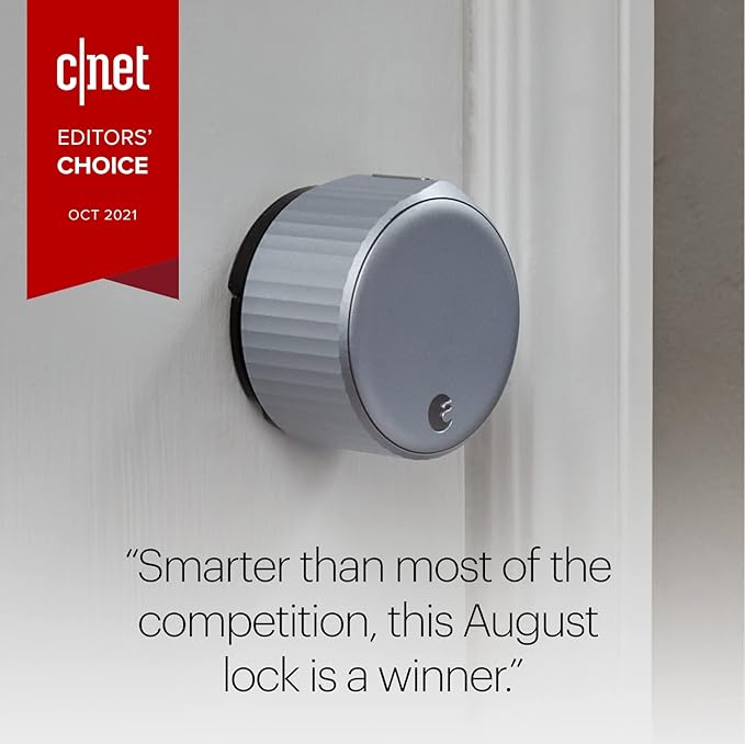 August Home Silver Wi-Fi Smart Lock and Smart Keypad, Keyless Door Lock for Front Entry Door, Great for Guests and Vacation Rentals, ‎AUG-SL05-KY1-S05 AugustHome