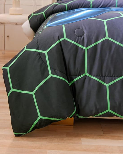 NTBED Game Console Comforter Set for Boys Girls Kids 3D Gaming Geometric Lightweight Microfiber Bedding Sets (Multi, Full) - LeafyLoom