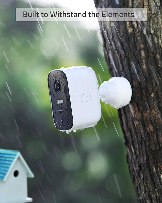 eufy Security eufyCam 2C Pro 2+1 Kit with Solar Panel 2W, Wireless Home Security System with 2K Resolution, 180-Day Battery Life, HomeKit Compatibility, IP67, Night Vision, and No Monthly Fee. eufySecurity
