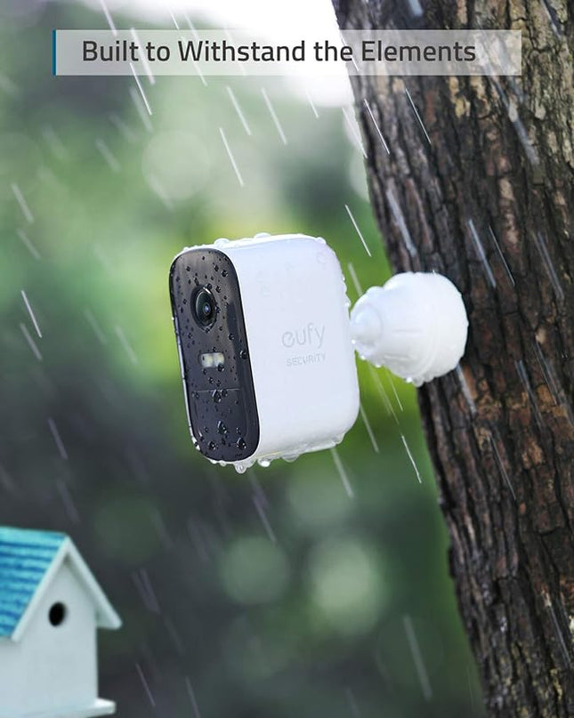 eufy security, eufyCam 2C Pro 3-Cam Kit, Wireless Home Security System with 2K Resolution, 180-Day Battery Life, HomeKit Compatibility, IP67, Night Vision, and No Monthly Fee. eufySecurity