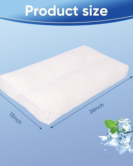 Cooling Knee Pillow for Side Sleeper, 4"Leg Pillow for Side Sleeping, 100% Cooling Fabric Pillow for Between Knees While Sleeping - High Support Alternative for Relieving Leg, Back, and Knee Pain - LeafyLoom