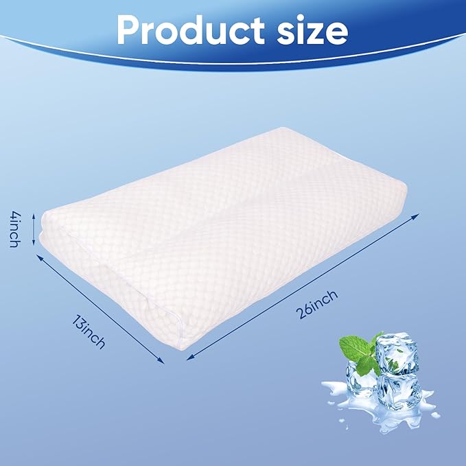 Cooling Knee Pillow for Side Sleeper, 4"Leg Pillow for Side Sleeping, 100% Cooling Fabric Pillow for Between Knees While Sleeping - High Support Alternative for Relieving Leg, Back, and Knee Pain - LeafyLoom