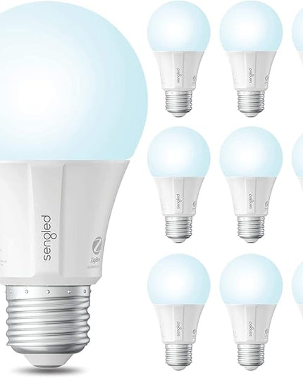 Sengled Zigbee Smart Light Bulbs, Smart Hub Required, Works with SmartThings and Echo with built-in Hub, Voice Control with Alexa and Google Home, Daylight 60W Equivalent A19 Alexa Light Bulb, 10 Pack Sengled
