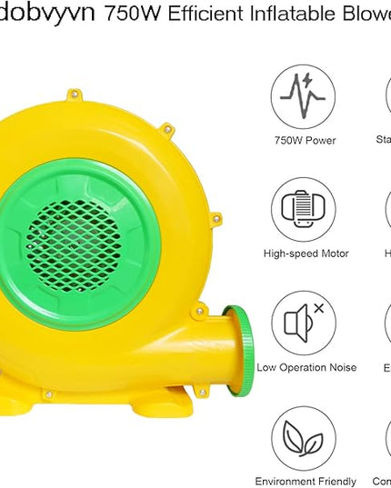 Air Blower 750 Watts, Bounce House Blower for inflatables Jump House, Inflatable Castle and Jump Slides, Efficient and Convenient Commercial Inflatable Blower for Bounce House (Style B-750W) - LeafyLoom