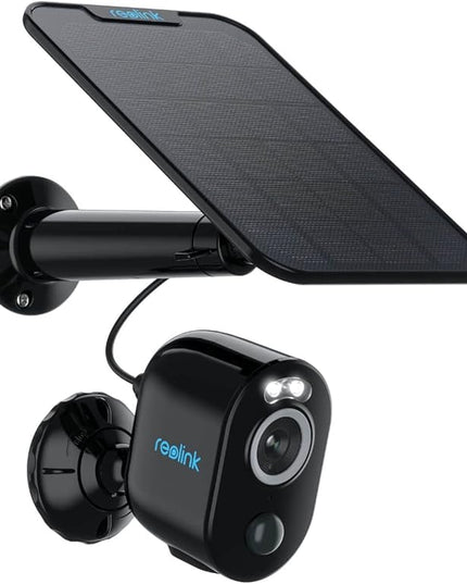 REOLINK 5MP Solar Security Cameras Outdoor Wireless, Spotlight Color Night Vision, 2.4G/5Ghz WiFi Home Surveillance, Solar/Battery Powered, Human/Car Detection, Local Recording, Argus 3 Pro Kit Black REOLINK