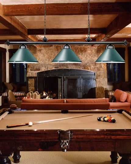 Wellmet Pool Table Light, 59” Hanging Billiard Lights, Adjustable Kitchen Island Lighting Fixture for Billiard Bar Table, Green - LeafyLoom