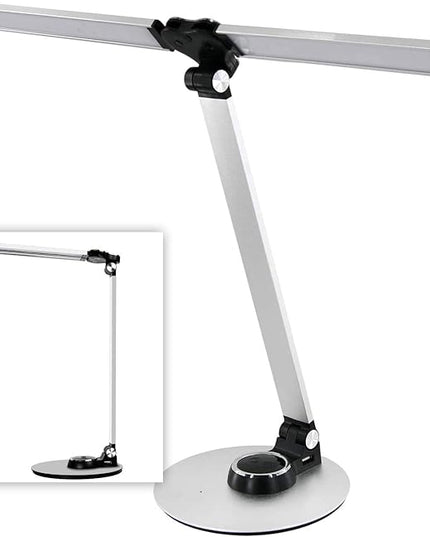 NUNET LED Desk Lamps for Home Office,Piano Lamp for Upright Piano,NULED Rotatable Aluminum Desk Lamp with USB Charging Port,Eye-Caring Reading Light/3 Lighting Modes/Brightness diammable Lamp,Silver - LeafyLoom