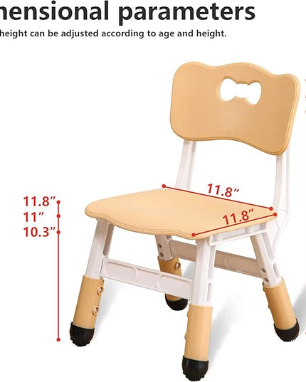 Kids' Desk Chairs Adjustable Height is Suitable for Children's Chairs Used in Families, Schools and Day-Care Between 2-10 Years Old The Max Bearing Capacity is 220LB(4PCS-Beige) - LeafyLoom