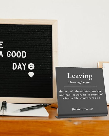 Going Away Gift For Coworker Leaving funny Office Desk Decor Farewell Gifts For Boss Leaving JobGoodbye Gifts For Coworkers Retirement Party Decorations Plaque dksg17 - LeafyLoom
