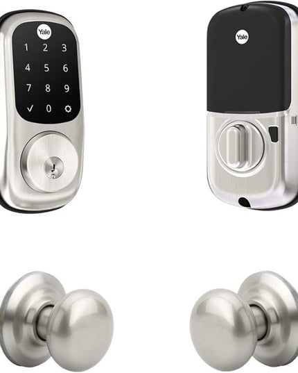 Yale Assure Touchscreen with Z-Wave with Cambridge Knob - Works with Ring Alarm, Samsung Smartthings, Wink, ADT and More Yale
