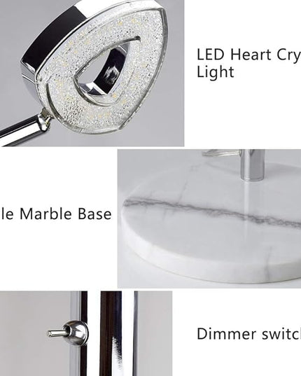 DINGLILIGHTING DLLT 5 Head Arc Floor Lamps for Living Room, Spider Lamps with 5 Adjustable Arms, Modern Tree Standing Lamp for Bedroom, Office, 3 Brightness Level, Warm White, Sliver - LeafyLoom