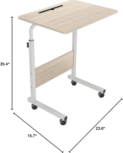 SogesGame End Table Height Adjustable Laptop Table, Portable Desk Cart Tray Mobile Side Table Sofa Table, Snack Table Industrial C Table for Coffee Snack Sofa,Maple,05#3-60MP-S8-US - LeafyLoom