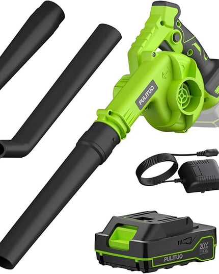 Leaf Blower Cordless with Battery and Charger, 20V Electric Leaf Blower 120MPH Small Leaf Blower, Lightweight Battery Leaf Blower Yard Tools Grass Blowers for Lawn Care Patio Backyard Garden Floor - LeafyLoom