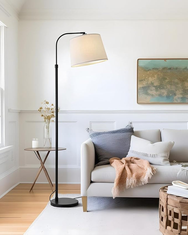 Oneach 62" Arch Floor Lamp for Living Room LED Tall Standing Light with Hanging Lamp Shade Modern Pole Lamp for Bedroom Office Study Room Kids Room - LeafyLoom