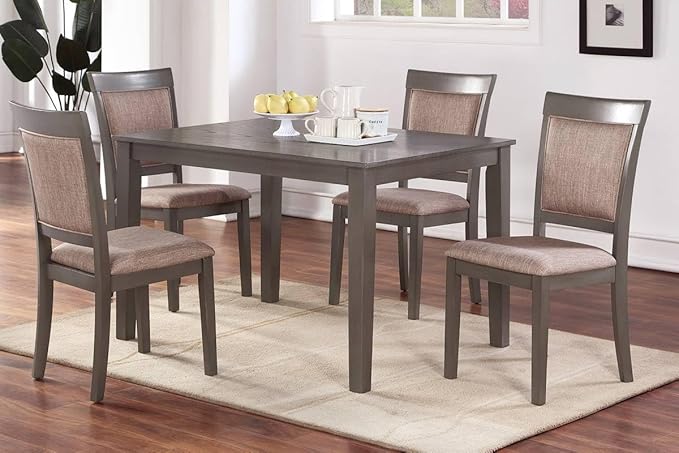 NicBex Small Kitchen Table Set for 4 Dining Room Set 5Pc Dining Room Set Dining Table with Wooden Top Cushion Seats Chairs Kitchen Breakfast Dining Room Furniture, Oak - LeafyLoom