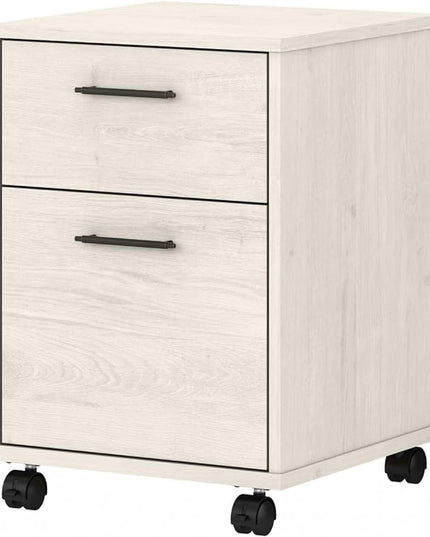 Bush Furniture Key West 2-Drawer Mobile File Cabinet, Letter/Legal, Linen White Oak, 15.75-Inch (KWF116LW-03) - LeafyLoom