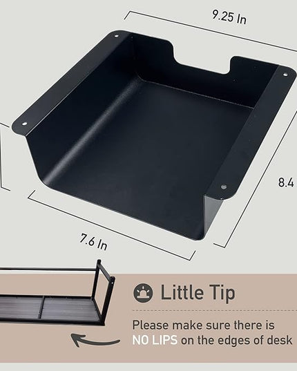 Under Desk Storage Shelf Under Desk Drawer Storage for Sit Stand Desk, Table, Gaming Desk, Workstations Under Desk Organizer Adds Tray for Home and Office(Black) - LeafyLoom