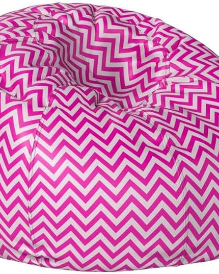 Posh Creations Bean Bag Chair for Kids, Teens, and Adults Includes Removable and Machine Washable Cover, Pattern Chevron Purple and White, 38in - Large - LeafyLoom