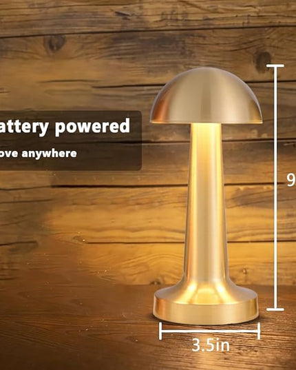 Portable LED Table Lamp, 3-Levels Brightness Metal Desk Lamp, 3 Color Touch Control Rechargeable Lamp, Night Light, Bedside Lamp,Dining Room Lamp (Gold) - LeafyLoom