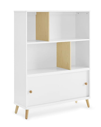 Delta Children Essex Bookcase - Greenguard Gold Certified, Bianca White/Natural - LeafyLoom
