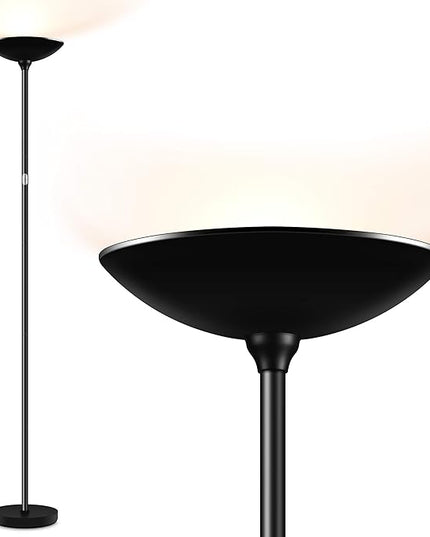 Floor Lamp, Standing Lamp, 20W 2000LM LED Torchiere Floor Lamp, Stepless Dimmable, Touch Control, 3000K Daylight, 50000hrs Lifespan, Floor Lamps for Living Room, Standing Lamps for Bedroom, Office - LeafyLoom