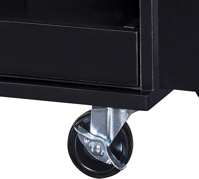 50Inch Rolling Kitchen Island Cart with Internal Cabinet, 3 Drawers and Storage Shelf, Kitchen-Island Table on Wheels w/Rubber Wood Top, Spice Rack, for Dining Room House Bar - LeafyLoom