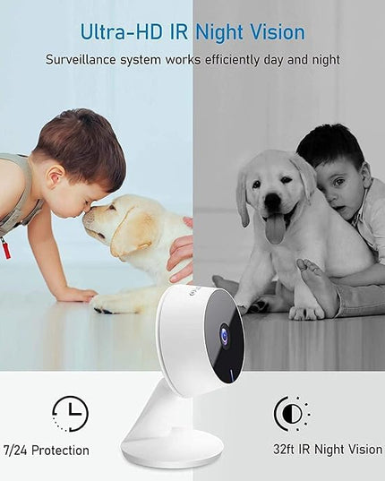 LaView 5G& 2.4GHz Security Cameras 4pcs, Home Security Camera Indoor 1080P, Wi-Fi Cameras Wired for Pet, Motion Detection, Two-Way Audio, Night Vision, Works with Alexa, iOS & Android & Web Access LaView