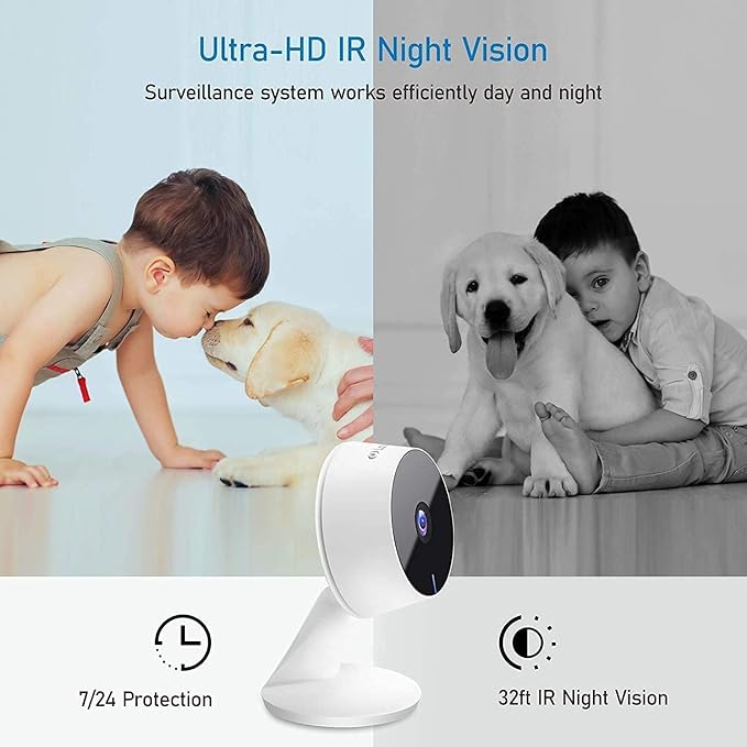 LaView 5G& 2.4GHz Security Cameras 4pcs, Home Security Camera Indoor 1080P, Wi-Fi Cameras Wired for Pet, Motion Detection, Two-Way Audio, Night Vision, Works with Alexa, iOS & Android & Web Access LaView