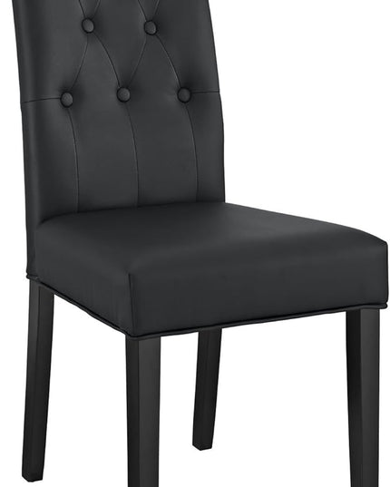Modway Confer Modern Tufted Faux Leather Upholstered Parsons Kitchen and Dining Room Chair in Black - LeafyLoom